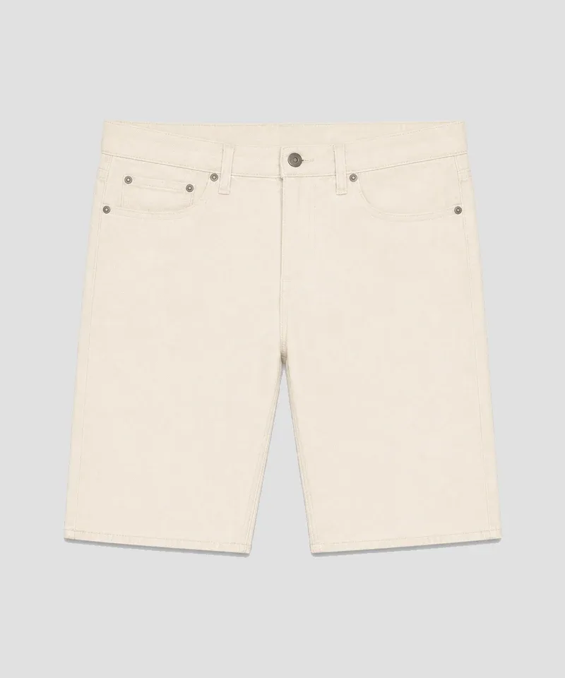 Bermuda jean liso crema — Bermudas