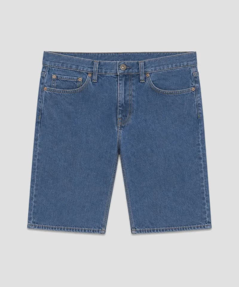 Bermuda jean liso índigo medio — Bermudas