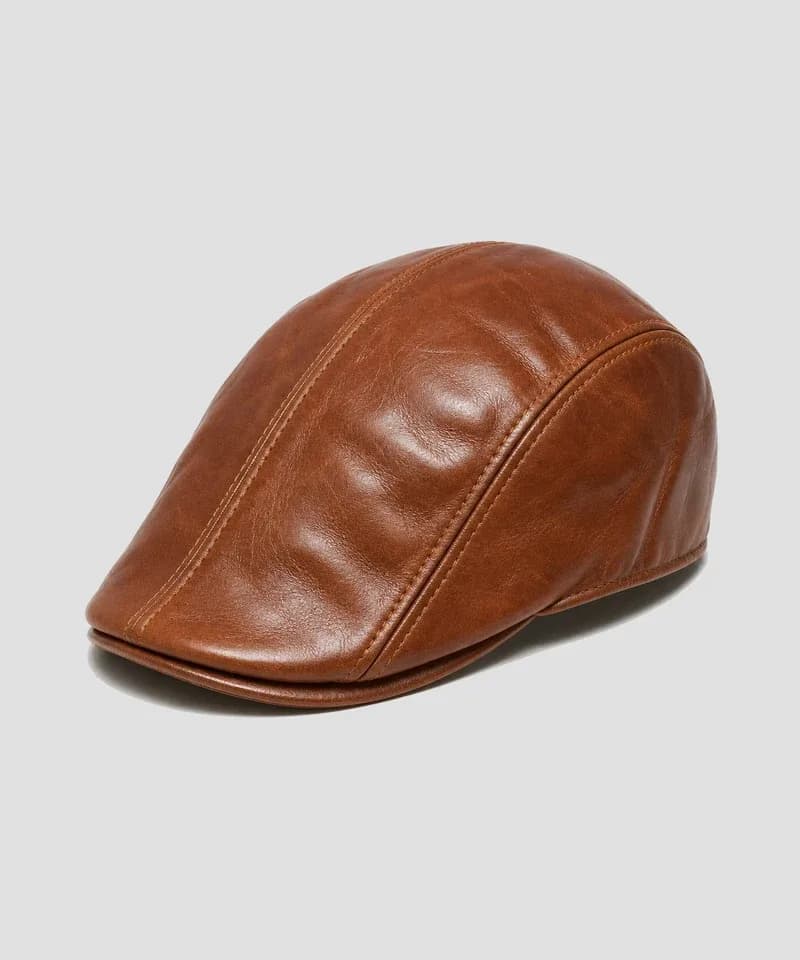 Boina de cuero cognac — Boinas