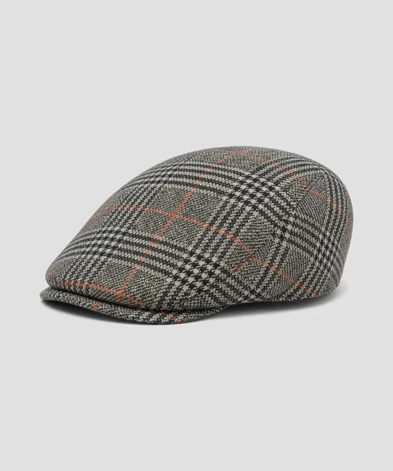 Boina plana Glen plaid rojo — Boinas