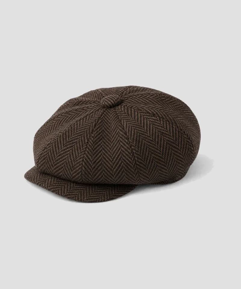 Boina newsboy espiga marrón — Boinas