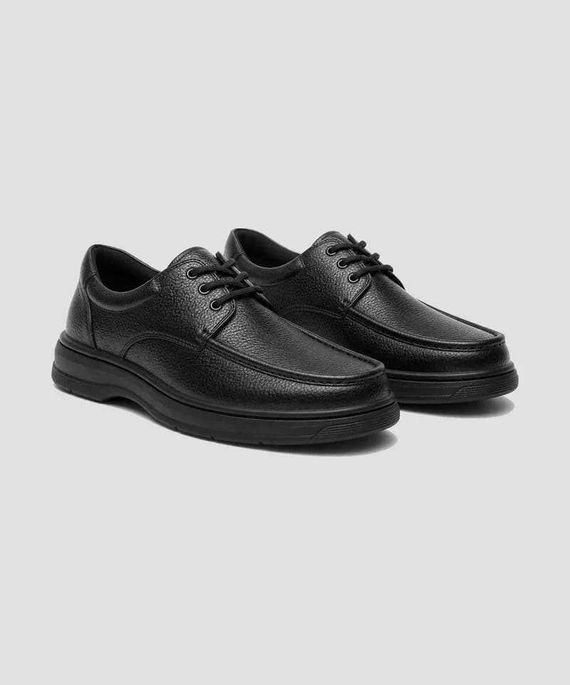 Zapato confort negro de cuero graneado — Calzado