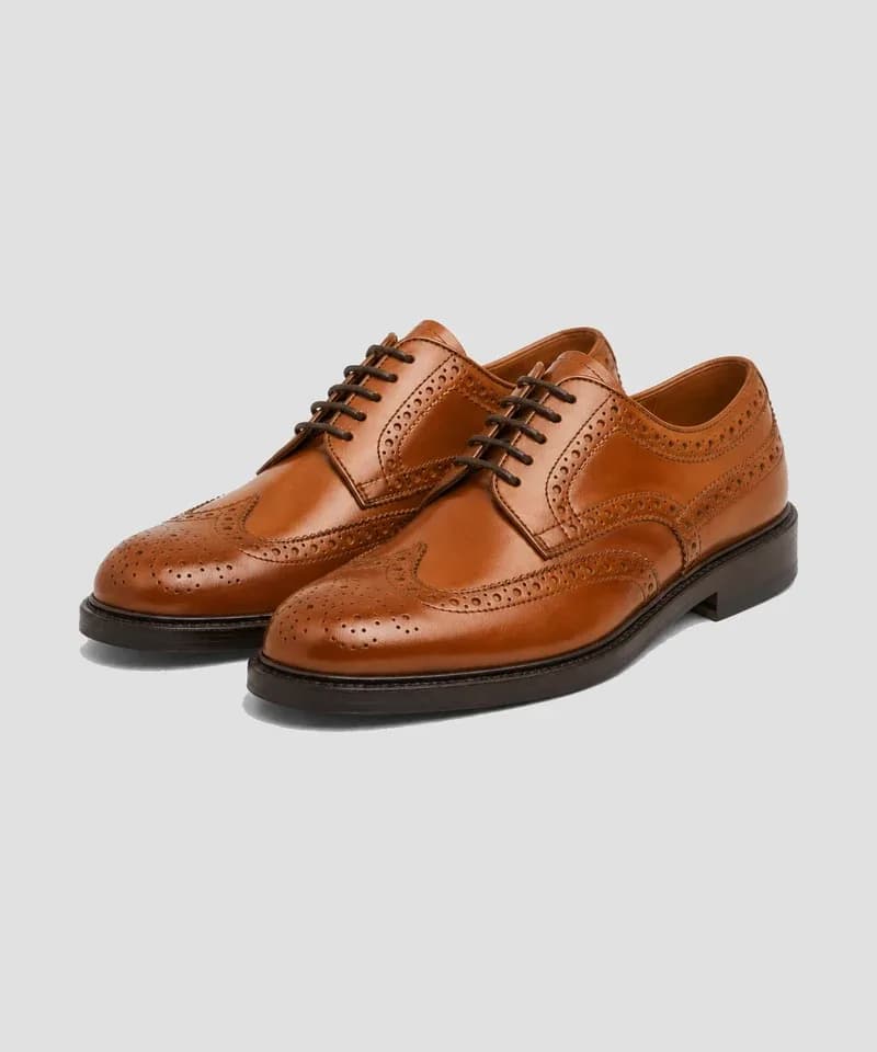 Wingtip brogue cognac — Calzado