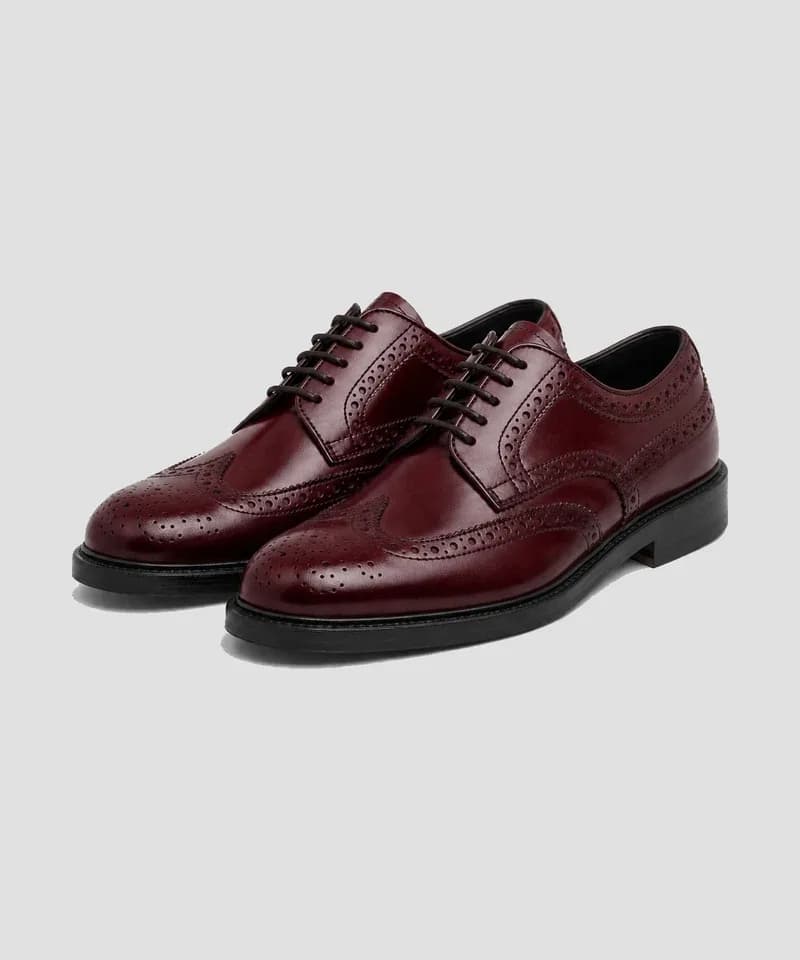 Wingtip brogue guinda — Calzado