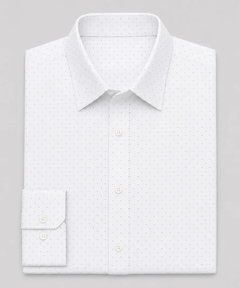 Camisa blanca con micro puntos oscuros Venecia — Camisas