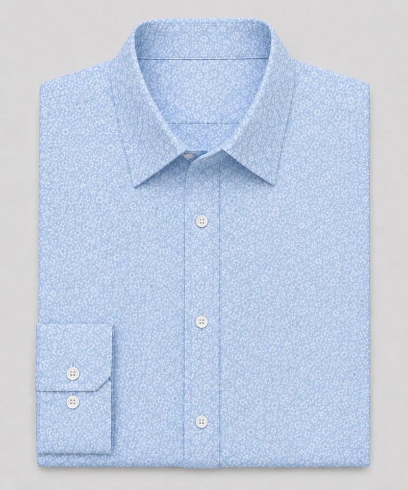 Camisa celeste con flores Baron Kristof — Camisas