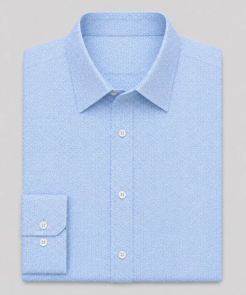 Camisa celeste con microestampado Venecia — Camisas