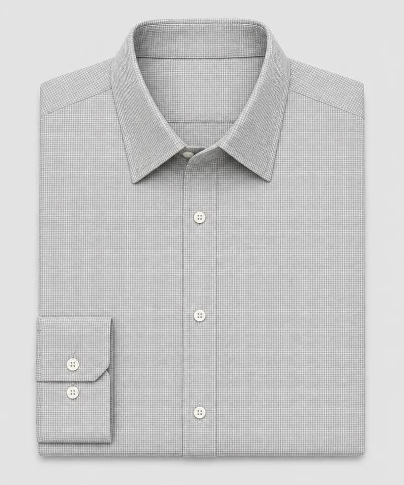 Camisa de microcuadros gris ROMS — Camisas