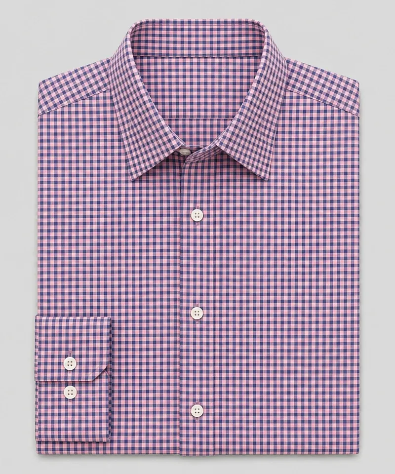 Camisa de cuadros rosa y azul marino Buckingham — Camisas