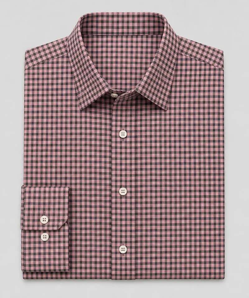 Camisa de cuadros rosa y gris Buckingham — Camisas