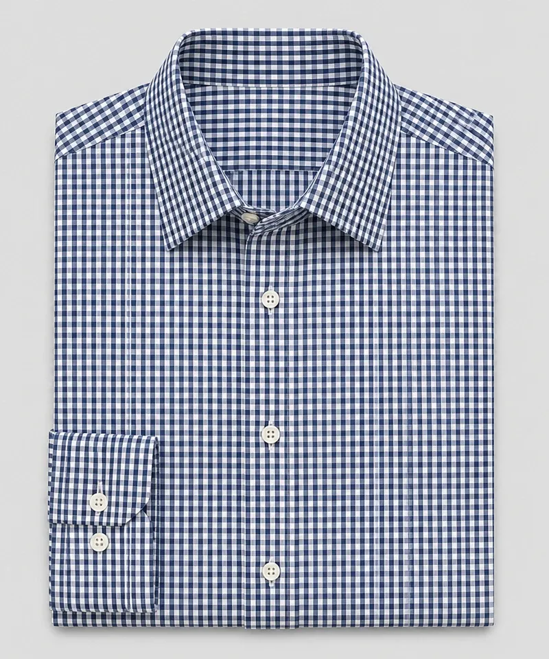 Camisa de cuadros vichy azul marino Manchester — Camisas