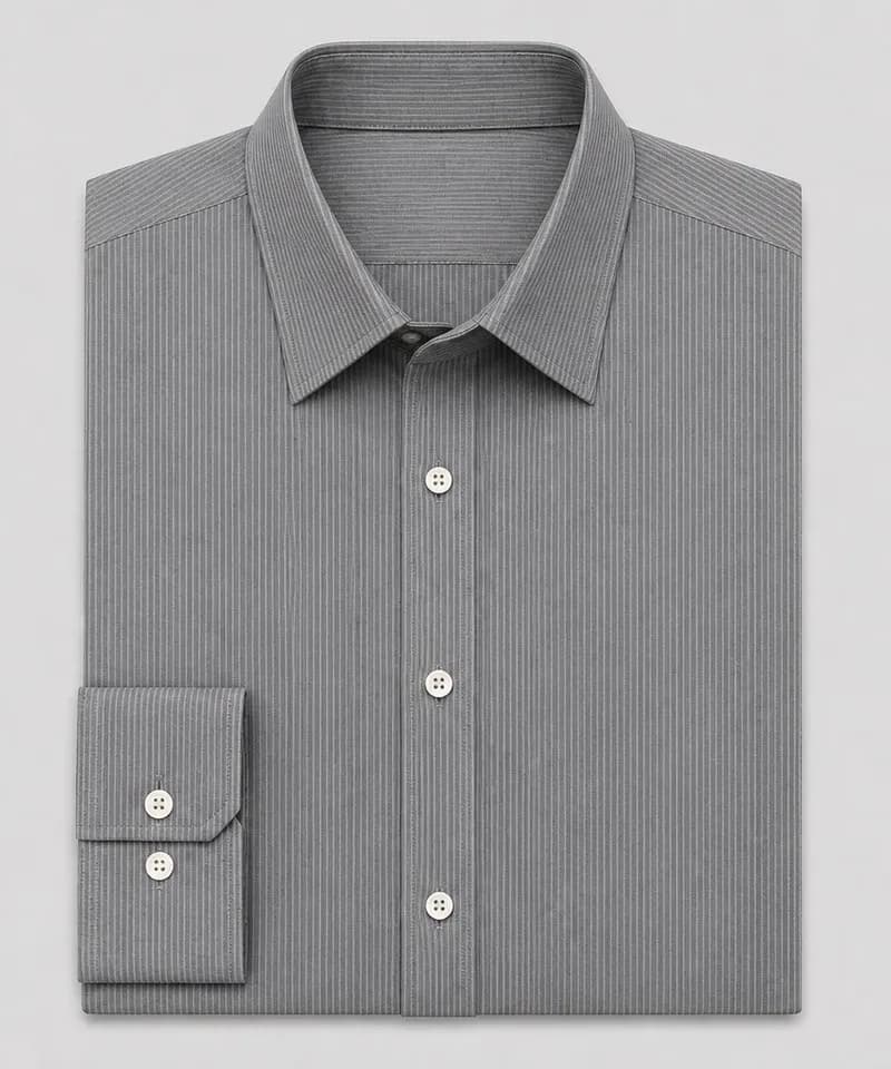 Camisa gris con rayas finas blancas — Camisas