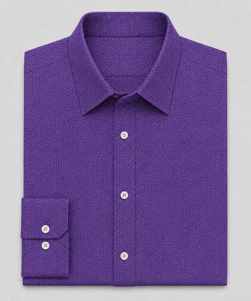 Camisa violeta con microestampado geométrico — Camisas