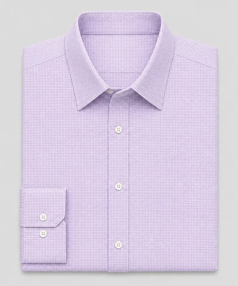 Camisa de microcuadros lila Venecia Slim — Camisas