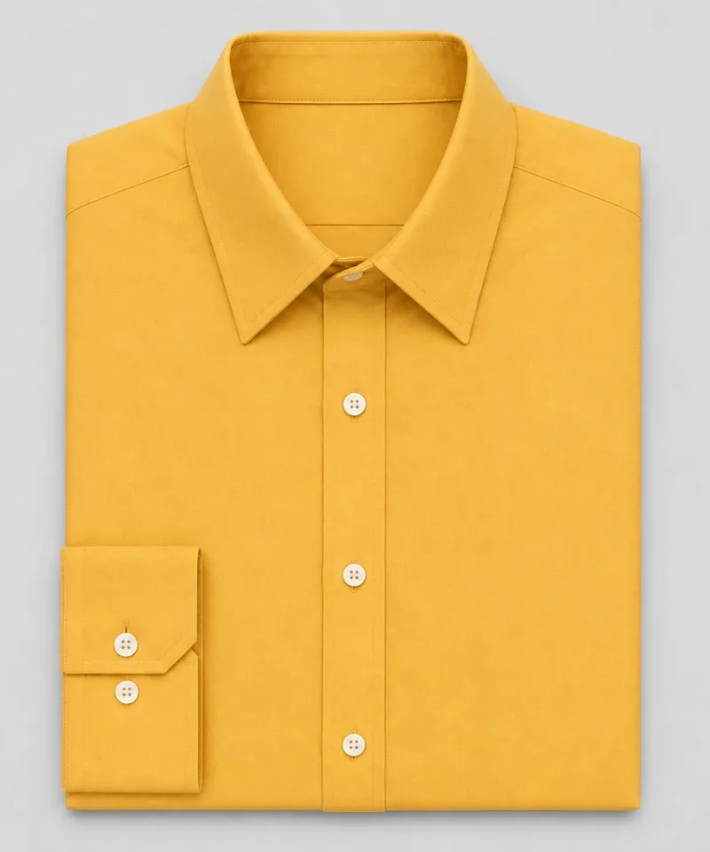 Camisa lisa amarillo miel con mangas — Camisas