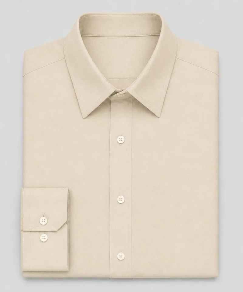 Camisa lisa beige con mangas — Camisas