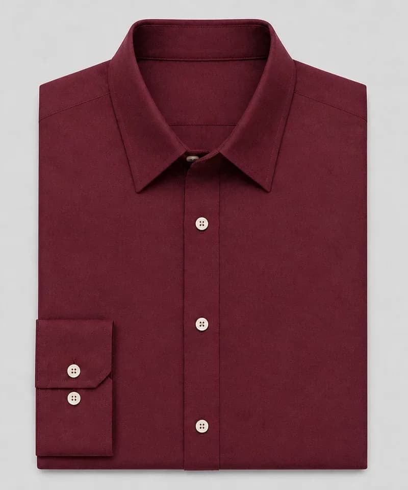 Camisa lisa bordó con mangas — Camisas