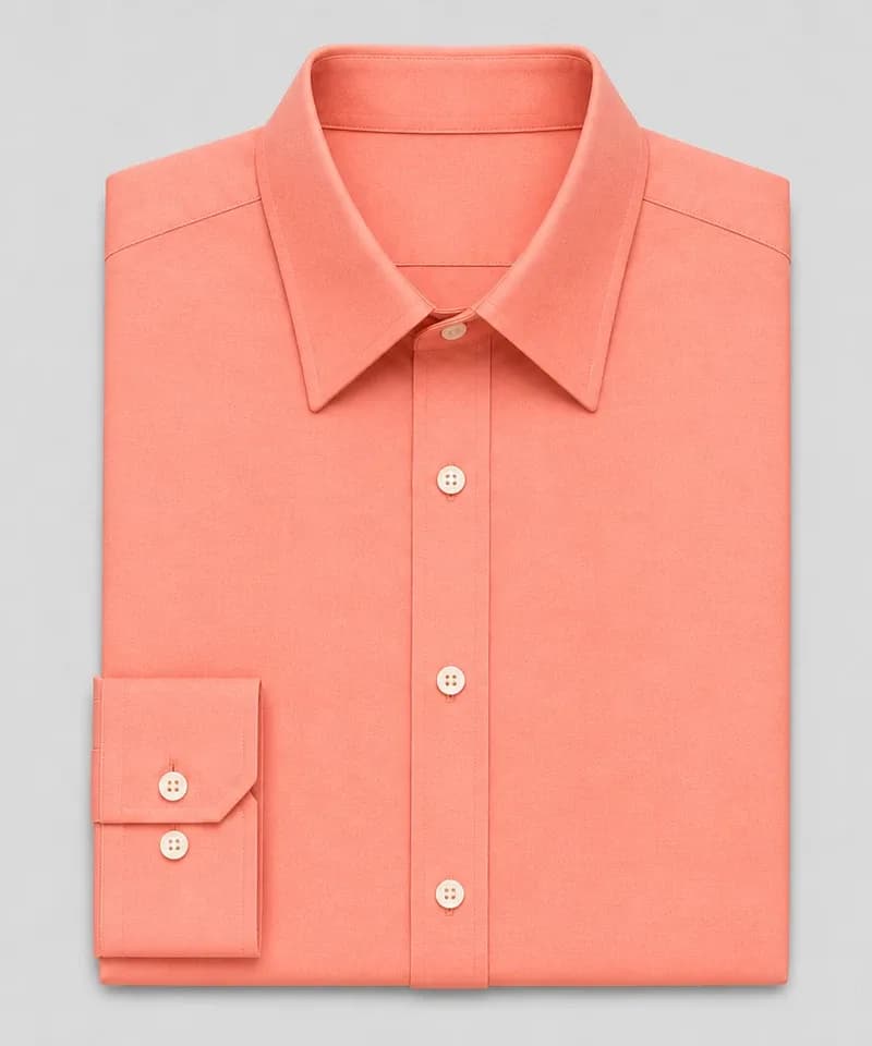 Camisa lisa coral con mangas — Camisas