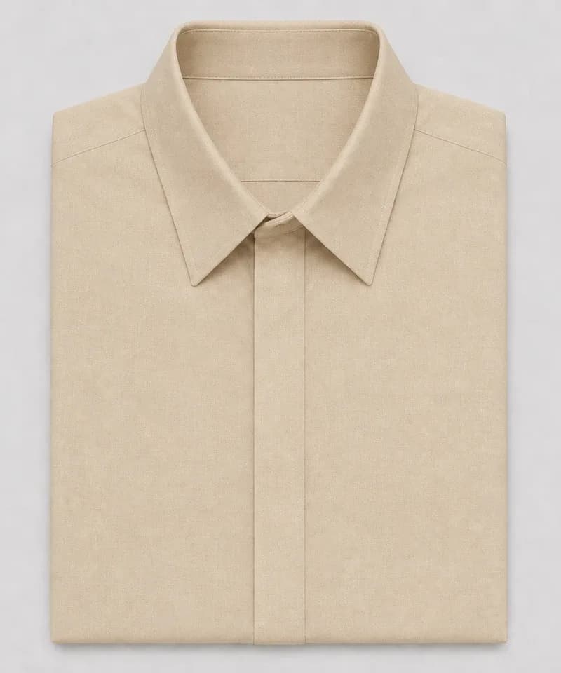 Camisa lisa sin botones beige — Camisas