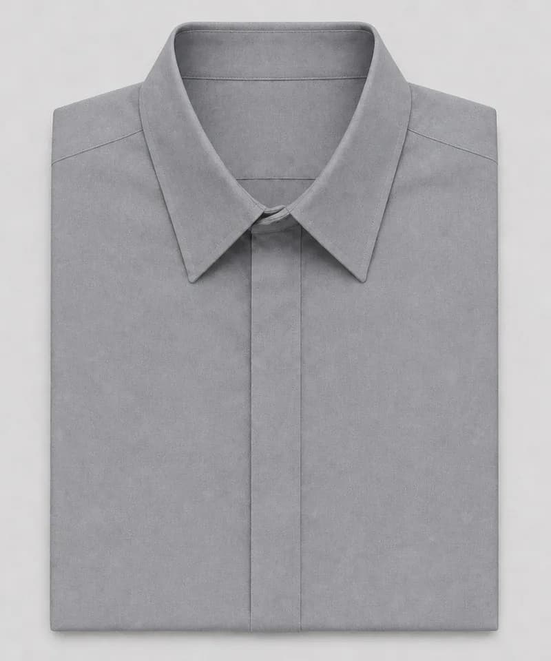 Camisa lisa sin botones gris — Camisas