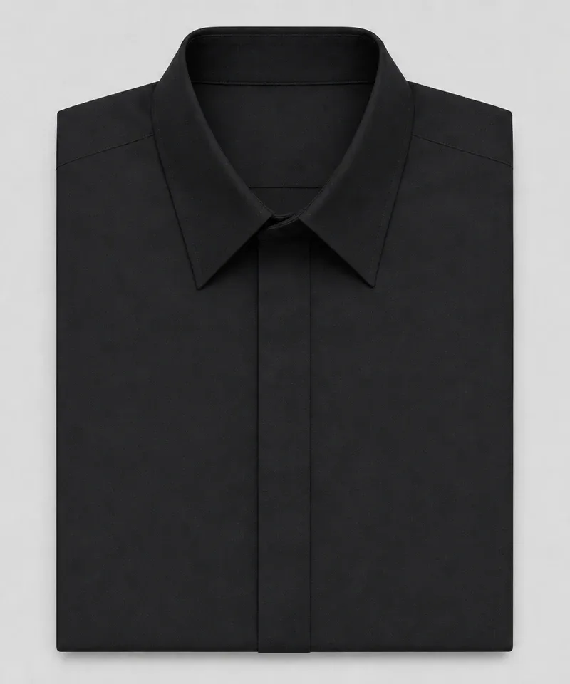Camisa lisa sin botones negra — Camisas