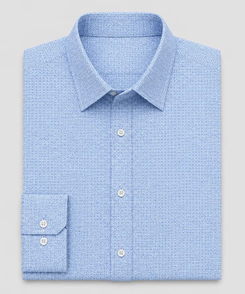 Camisa celeste con microestampado Venecia (tono azul) — Camisas