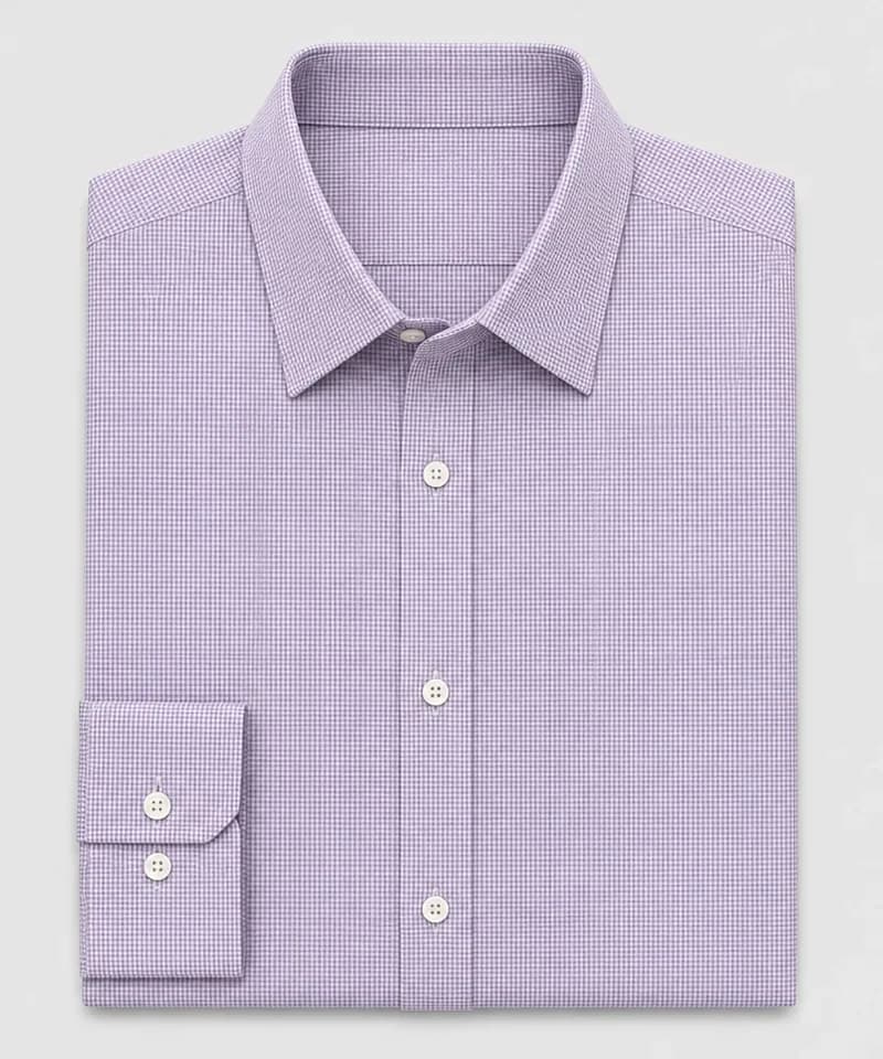 Camisa de microcuadros lila Venecia — Camisas