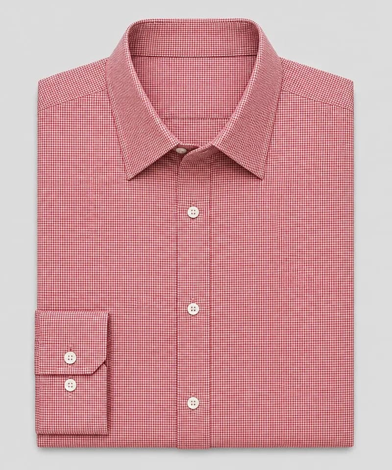 Camisa de microcuadros roja YSL — Camisas