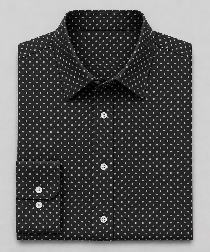 Camisa negra con lunares blancos Venecia — Camisas