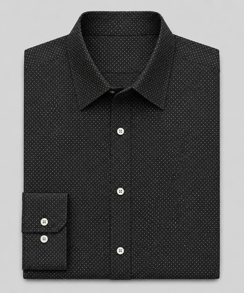 Camisa negra con micro puntos Buckingham — Camisas