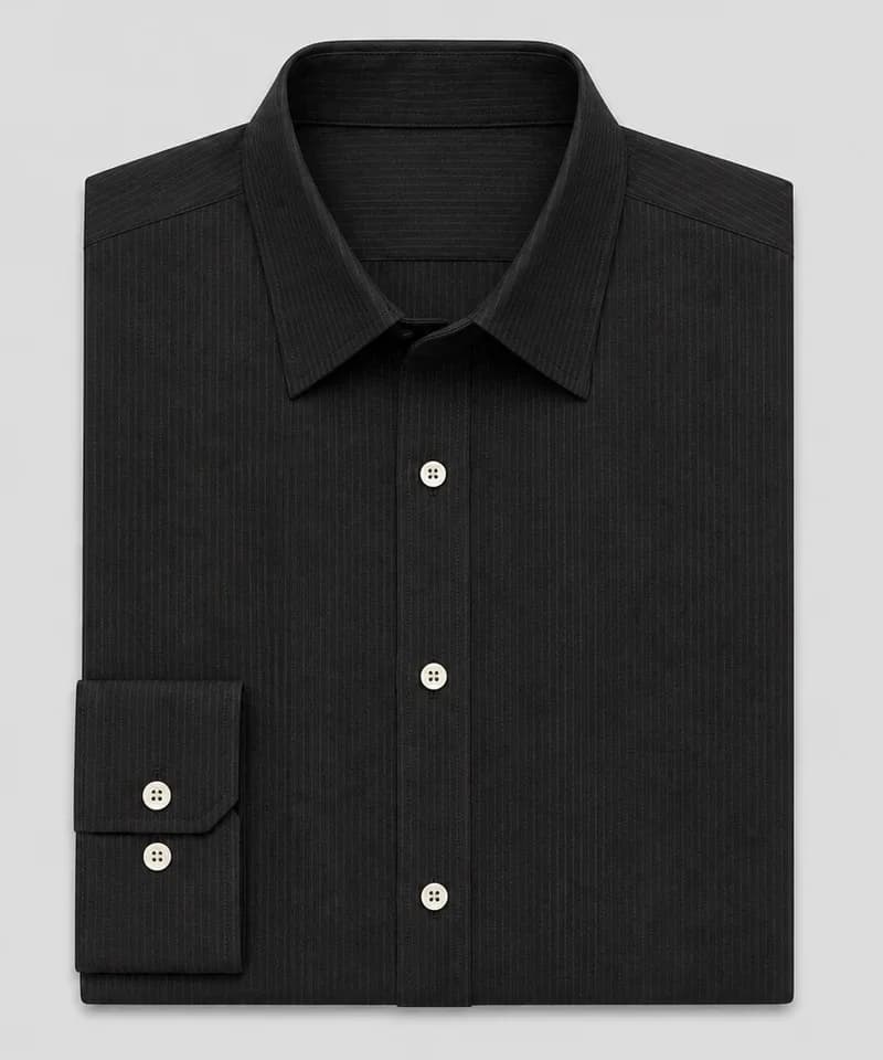 Camisa negra con rayas finas Mónaco — Camisas