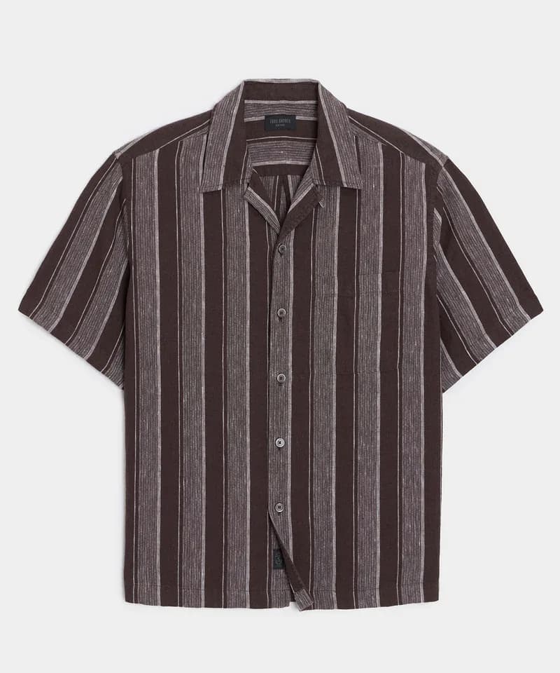 Remera rayada marrón