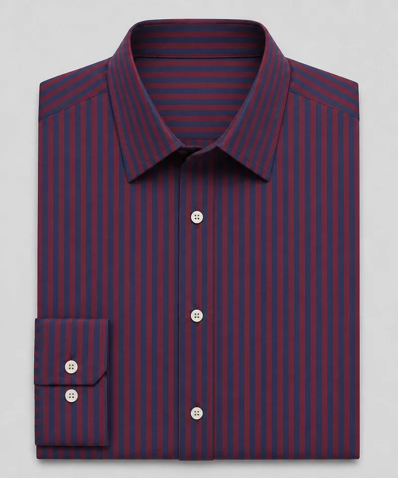 Camisa de rayas azul marino y granate YSL — Camisas