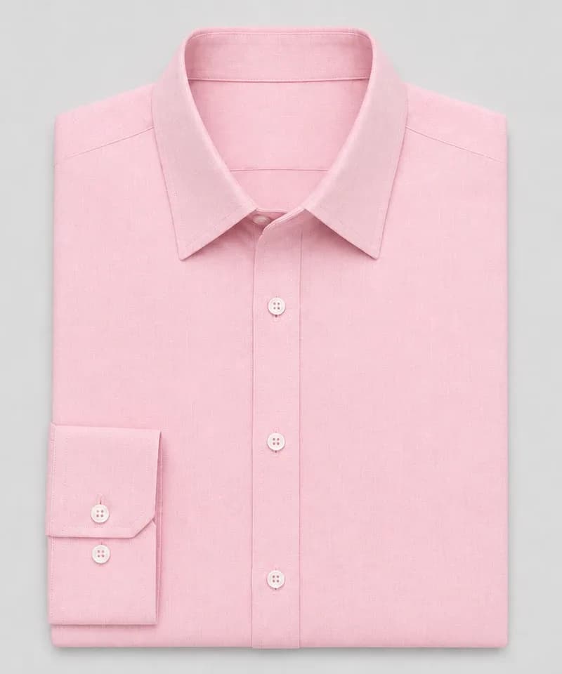 Camisa lisa rosa con puños dobles — Camisas