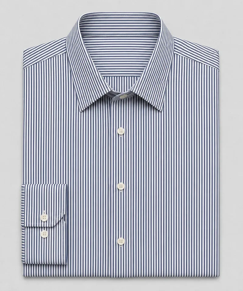 Camisa de rayas finas azul marino y blanco — Camisas