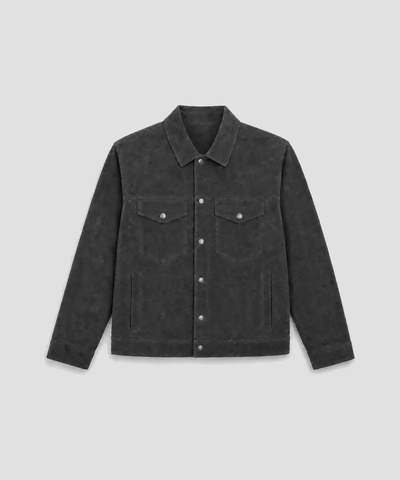 Campera gamuza gris antracita — Camperas