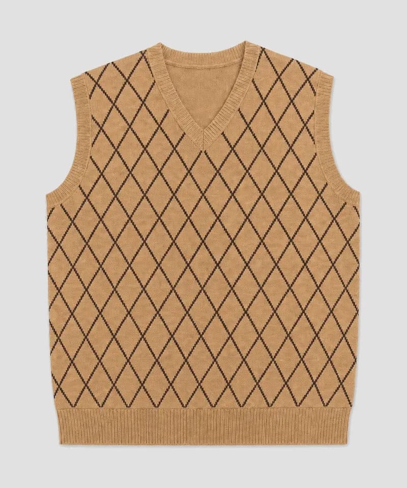 Chaleco argyle camel y marrón — Sweaters