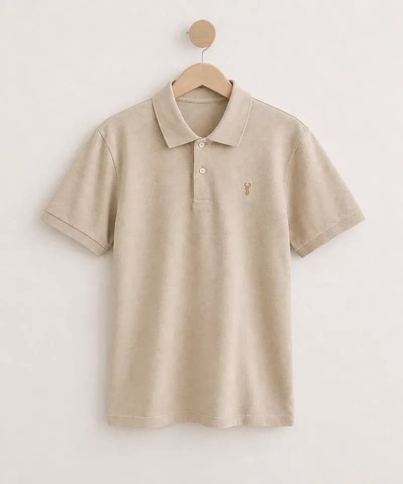 Chomba manga corta beige arena — Chombas