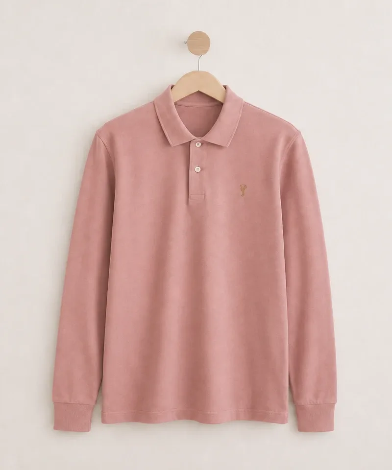 Chomba manga larga rosa palo — Chombas