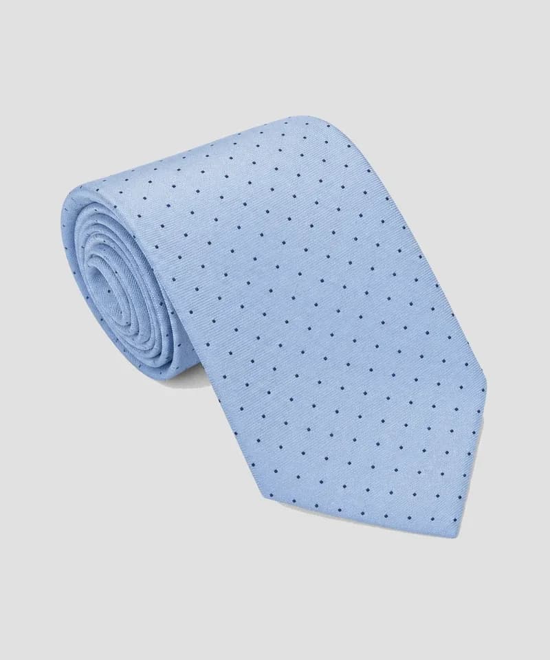 Corbata celeste con micro-puntos — Corbatas