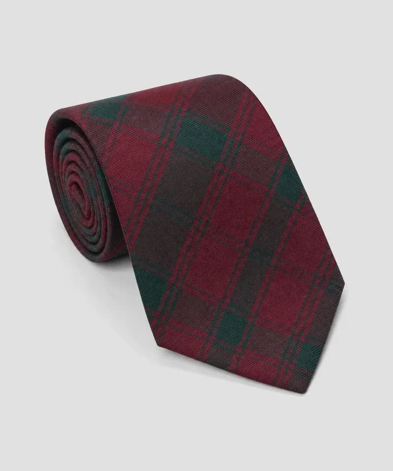 Corbata escocesa bordó y verde — Corbatas