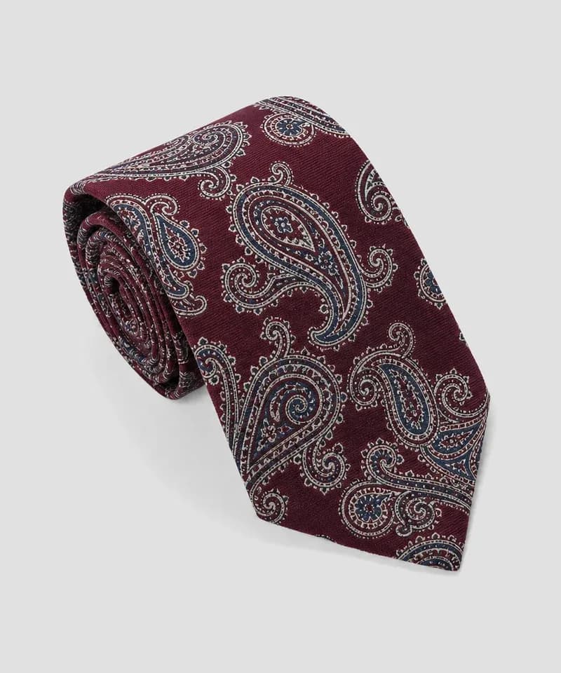 Corbata granate con paisley — Corbatas