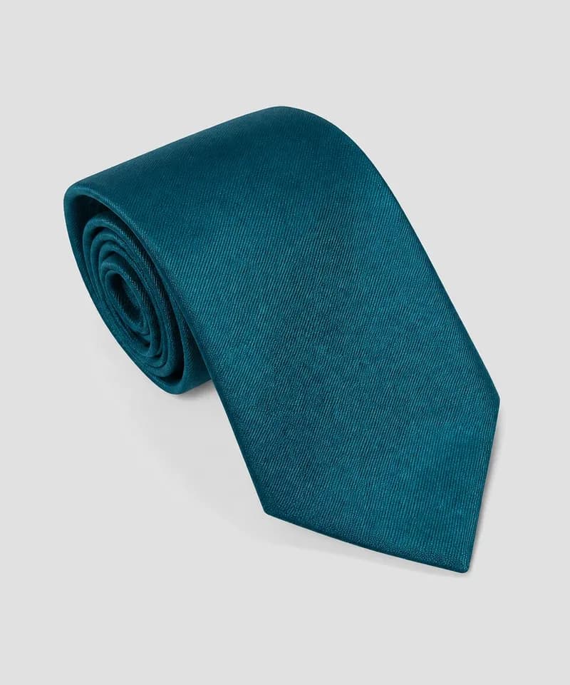 Corbata azul petróleo de sarga — Corbatas