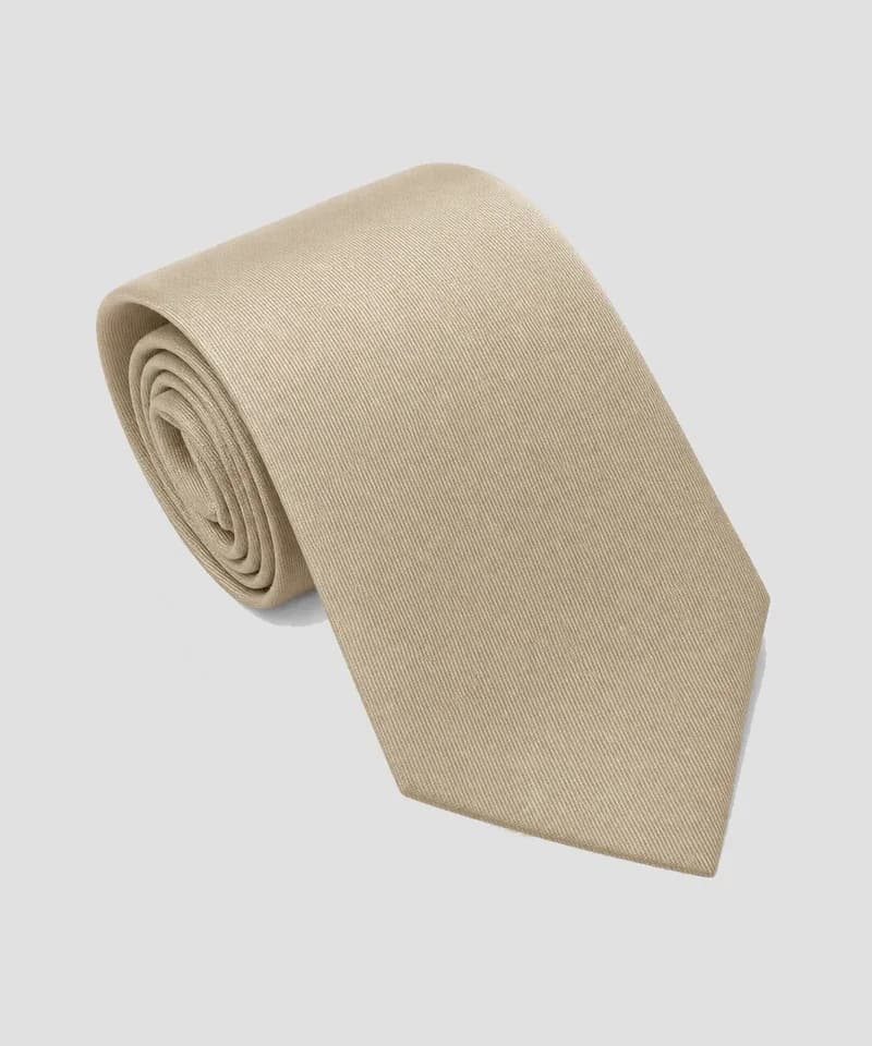 Corbata arena lisa de sarga — Corbatas