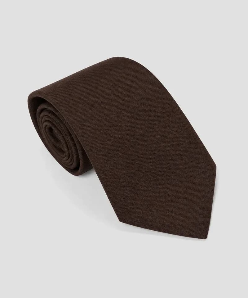 Corbata marrón chocolate de sarga — Corbatas