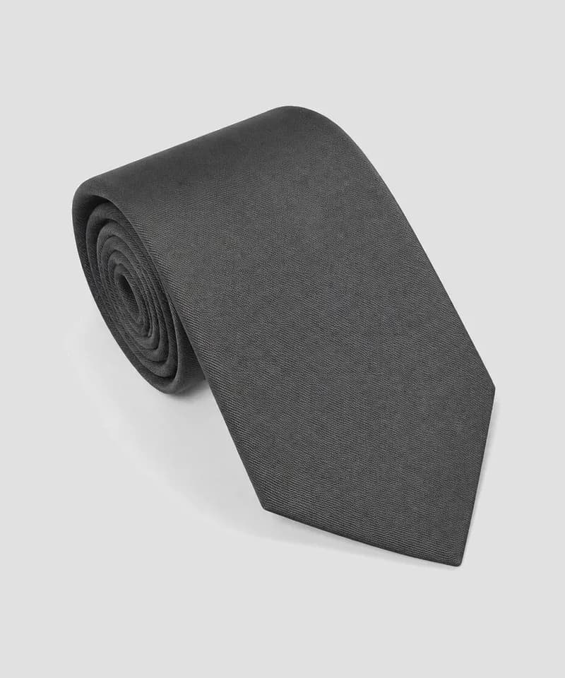 Corbata gris carbón de sarga — Corbatas