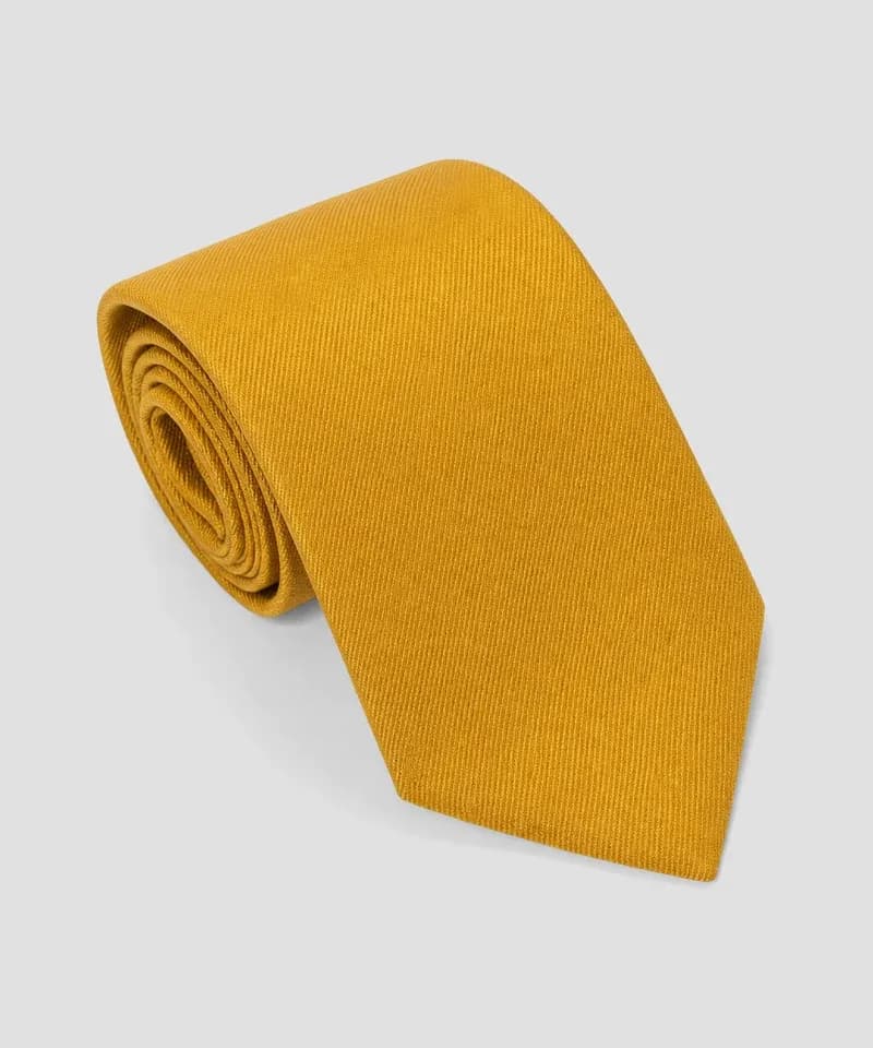 Corbata mostaza de sarga — Corbatas