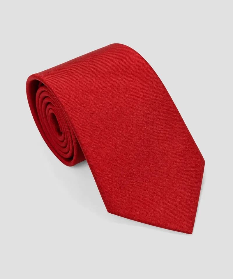 Corbata roja lisa de sarga — Corbatas