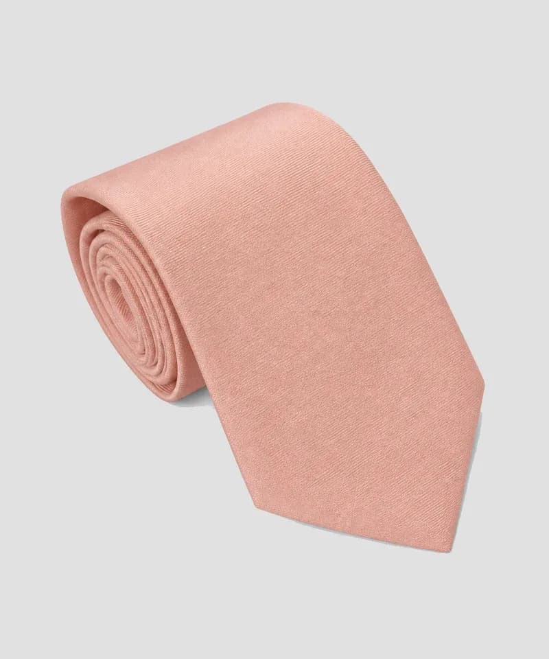Corbata salmón lisa de sarga — Corbatas