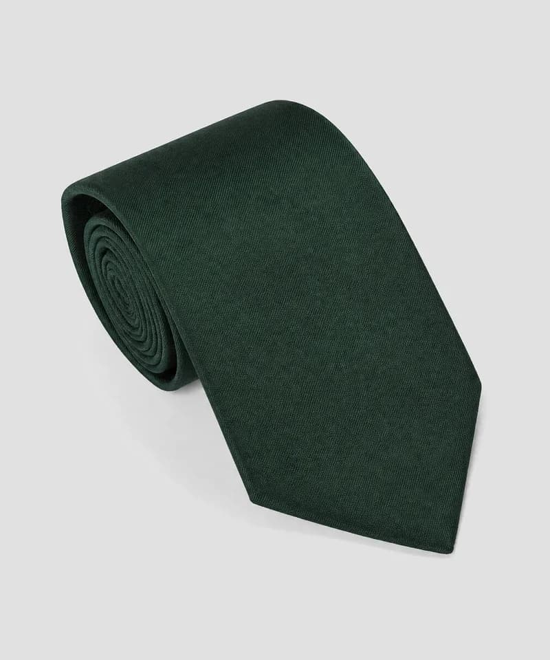 Corbata verde botella de sarga — Corbatas